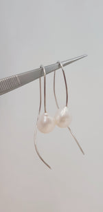 Sterling silver large freshwater pearl drops